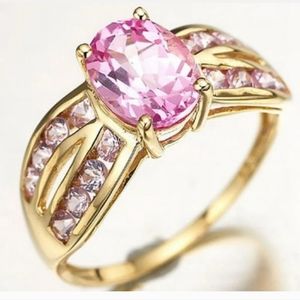 New kunzite cz 18kt gold filled ring